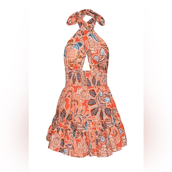 NWT Misa Los Angeles Tula Halter Convertible Mini Dress Tangerina Flora Sz M - Picture 5 of 15